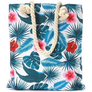 Gemakkelijk om erbij te hebben, deze vrolijke tas (40x35.5cm). Praktisch te gebruiken als badtas, kleine strandtas of (boulevard) shopper. Een leuke tas voor uzelf of om cadeau te geven aan iemand.