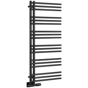 Aqualine - Poseidon - Handdoekradiator - Zwart mat - 45x114cm - 380 Watt