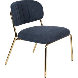 MD Interior Jolien loungestoel donkerblauw/goud - set van 2 stoelen