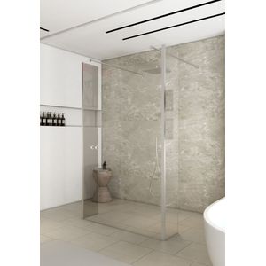 Saniclear Redro vrijstaande douchewand 90cm met zijwanden van 40cm chroom