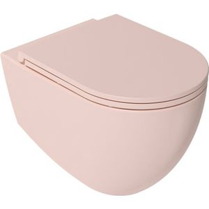 Sapho Infinity toiletpot randloos met softclose zitting roze mat