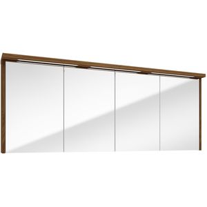 Fontana Grado spiegelkast met verlichting 157cm 4 deuren walnoot