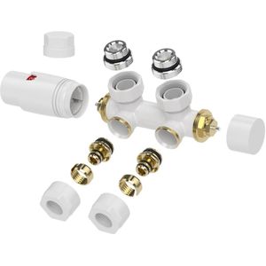 Mueller Nova thermostatisch onderblok set haaks glans wit