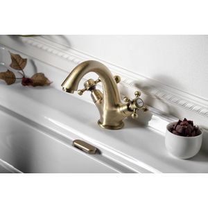 Sapho Antea 1-gats wastafelkraan 12cm met pop-up waste brons