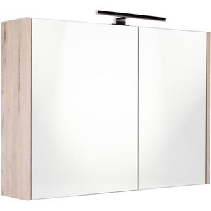 Best Design Happy spiegelkast met verlichting 60x60cm eiken