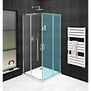 Gelco Sigma douche schuifdeur voor hoekinstap 100cm met helderglas chroom
