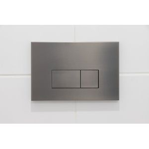 Qeramiq Push metalen drukplaat gunmetal met vierkante knoppen voor o.a. UP320 inbouwreservoir