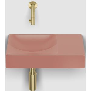 Clou - Vale - Keramische Fontein - Roze Mat - 38 cm Zonder Kraangat Rechts