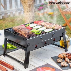 Opvouwbare BBQ -Draagbare opvouwbare grill met rooster -Portable Vouw Barbecue - Festival BBQ - Camping - Tafel - Zomer - Rechthoekig  - Zwart