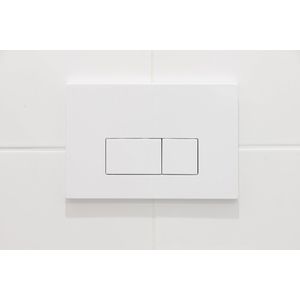 Qeramiq Push kunststof drukplaat glans wit met vierkante knoppen voor o.a. UP320 inbouwreservoir