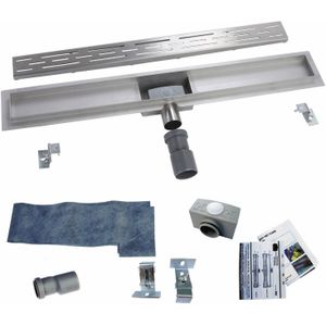Mueller Basic douchegoot RVS met flens 110x7cm