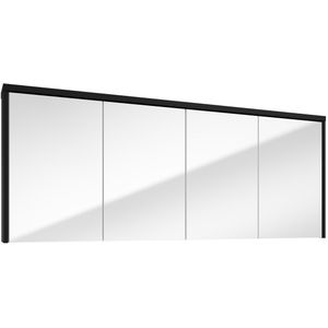 Fontana Basic spiegelkast 157cm met 4 deuren zwart mat