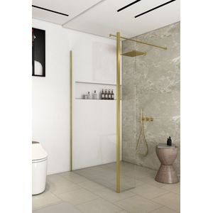 Saniclear Redro inloopdouche 120x30x200cm mat goud - geborsteld messing