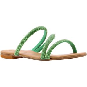 Cristian Daniel, Schoenen, Dames, Groen, 37 EU, Stijlvolle Vally Slippers voor Vrouwen