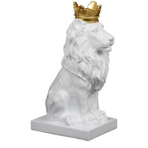 Decoratief beeld Royal Lion Wit H30 cm