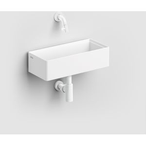 Clou New Flush 3.1 fontein solid surface 38cm met afvoerplaat wit mat