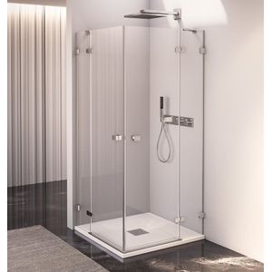 Polysan Fortis Edge hoekcabine met draaideur 100x100cm chroom