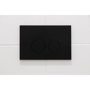 Qeramiq Push kunststof drukplaat mat zwart met ronde knoppen voor o.a. UP320 inbouwreservoir
