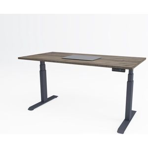 Tri-desk Premium | Elektrisch zit-sta bureau | Antraciet onderstel | Logan eiken blad | 200 x 80 cm