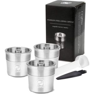 Hervulbare koffiecup voor Illy compatibele machines - Capsule - RVS - 3 cups - hervulbare koffie capsule voor Illy