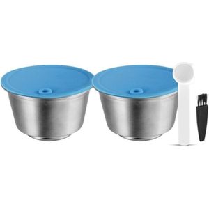 Hervulbare koffiecups geschikt voor Dolce Gusto compatibele machines- Dolce Gusto Capsule - RVS - 2 cups