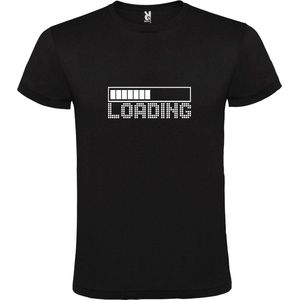 Zwart T-Shirt met “ Loading “ afbeelding Wit Size XS