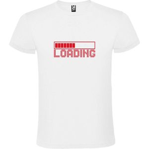 Wit T-Shirt met “ Loading “ afbeelding Rood Size XXXL