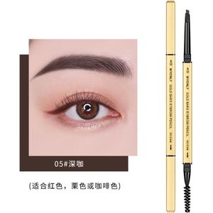 Oogpotlood Multifunctioneel driehoekig oog- en wenkbrauwpotlood - Eyeliner - Vult, markeert en maakt lijnen voor de wenkbrauwen - Met zacht borsteltje om je wimpers en wenkbrauwen te kammen - 3 functies in 1 - Luxe etui*- 5 Donker bruin/ R29