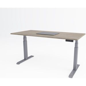 Tri-desk Premium | Elektrisch zit-sta bureau | Aluminium onderstel | Delano eiken blad | 200 x 80 cm