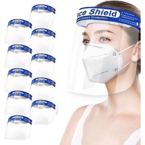 Gezichtscherm - Faceshield - Face mask - Transparant / Blauw - 10 Stuks