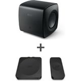 KEF Combi Deal KC62 Subwoofer + KW1 Adapter Kit - Zwart