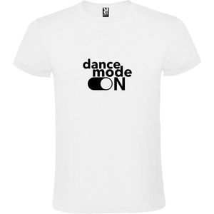 Wit T-Shirt met “ Dance Mode On “ afbeelding Zwart Size XXXL