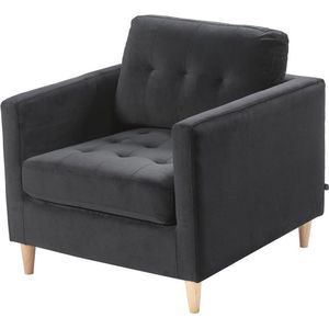 Marino fauteuil velours zwart.