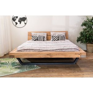 Bed van hout en staal - Bed Baarle Nasau - wood and steel - 180 x 200