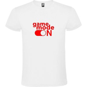 Wit T-Shirt met “ Game Mode On “ afbeelding Rood Size XXXXL