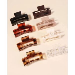 OHBOUTIQ Haarclip Groot - Bruin haarspeld - 8 stuks - haarklemmen