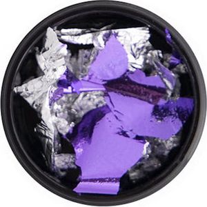 Cosmetics Zone Nageldecoratie Flakes Zilver-Violet 7ml.*