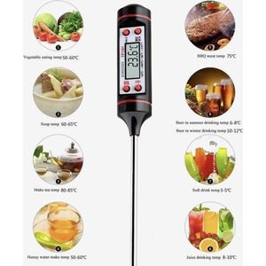 digitale vleesthermometer 300 graden - kernthermometer - bbq thermometer - bbq accesoires - suikerthermometer - thermometer koken - oventhermometer - draadloos