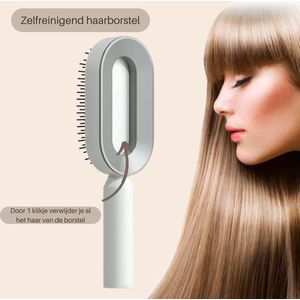 Zelfreinigende haarborstel voor vrouwen - Wit - 3D-luchtkussen-massageborstel - 3D Air Cushion Massager Brush - Massage Comb haarborstel - haarklitten en knopen - zelfreinigende massageborstel