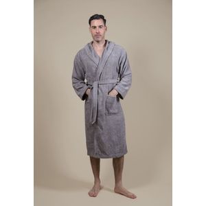 Cozylion Heren Badjas Badstof – Sauna & Wellness badjas – Ochtendjas dames – 100% katoen – Grijs