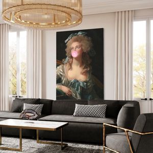 Bubble Gum Madame Textielframe - 67 x 95 cm - Premium 27 mm zwart aluminium frame