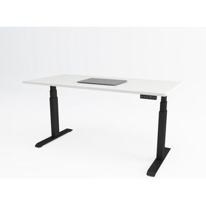 Tri-desk Premium | Elektrisch zit-sta bureau | Zwart onderstel | Wit blad | 200 x 80 cm