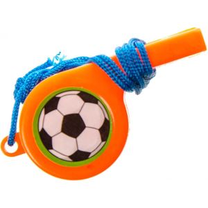 Fluitje - WK voetbal - Oranje - Koningsdag - sportfluit aan koord - voetbal- 4  cm - Holland / Nederland