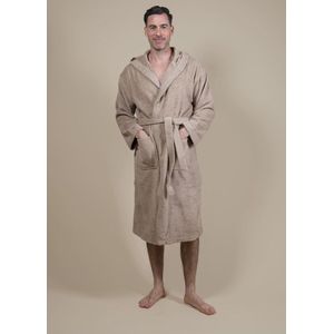 Cozylion Heren Badjas Badstof – Sauna & Wellness badjas – Ochtendjas dames – 100% katoen – Beige