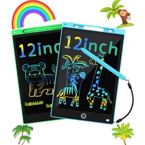 Kleyn - Tekentablet - LCD Teken Tablet - 12 Inch - Tekentablet Kinderen - Draagbaar en Digitaal - Blauw/Groen - 2 Stuks