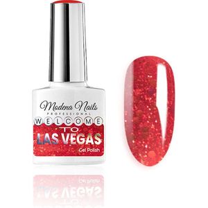 Modena Nails UV/LED Gellak Welcome To Las Vegas - LV4 - Glitter, Rood - Glitters - Gel nagellak - Gel nagellak