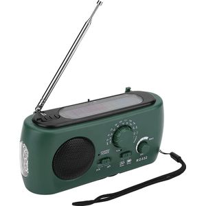 Timé Solar Noodradio - Survival Radio - Opwindbare Radio - Solar Opwindbaar - Noodpakket rampenrugzak - met Zaklamp en Powerbank