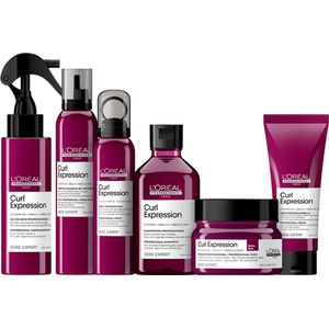 L’Oréal Professionnel - Curl Expression - Full Set - Anti-Buildup Shampoo + Masker Riche + 10-in-1 Mousse + Leave in Conditioner + Drying Accelerator + Curls Reviver - Serie Expert Giftset - Krullend Haar Pakket - Serie Expert