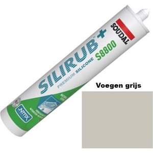Soudal Silirub+ S8800 Natuursteen ( ook voor sanitair) - Silicone kit - Speciaal voor natuursteen - Voegengrijs - 310 ml - Prijs per stuk
