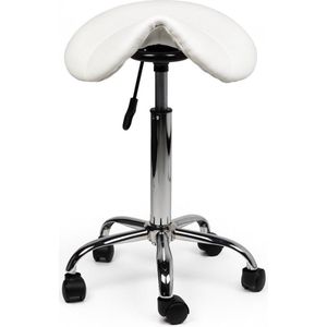 Ergonomische zadelkruk standaard model in de kleur wit.